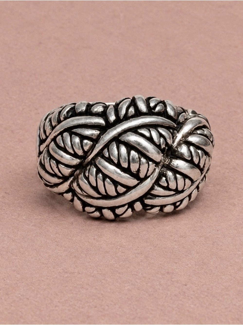 Jai by John Hardy Braided Basket Woven Knot Ring Sterling Silver 925 Size 9.5